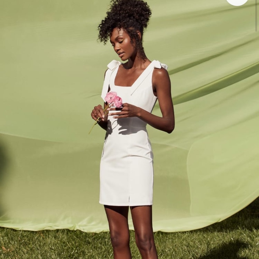 Lulu’s Your Sweetie White Tie-Strap Mini Dress